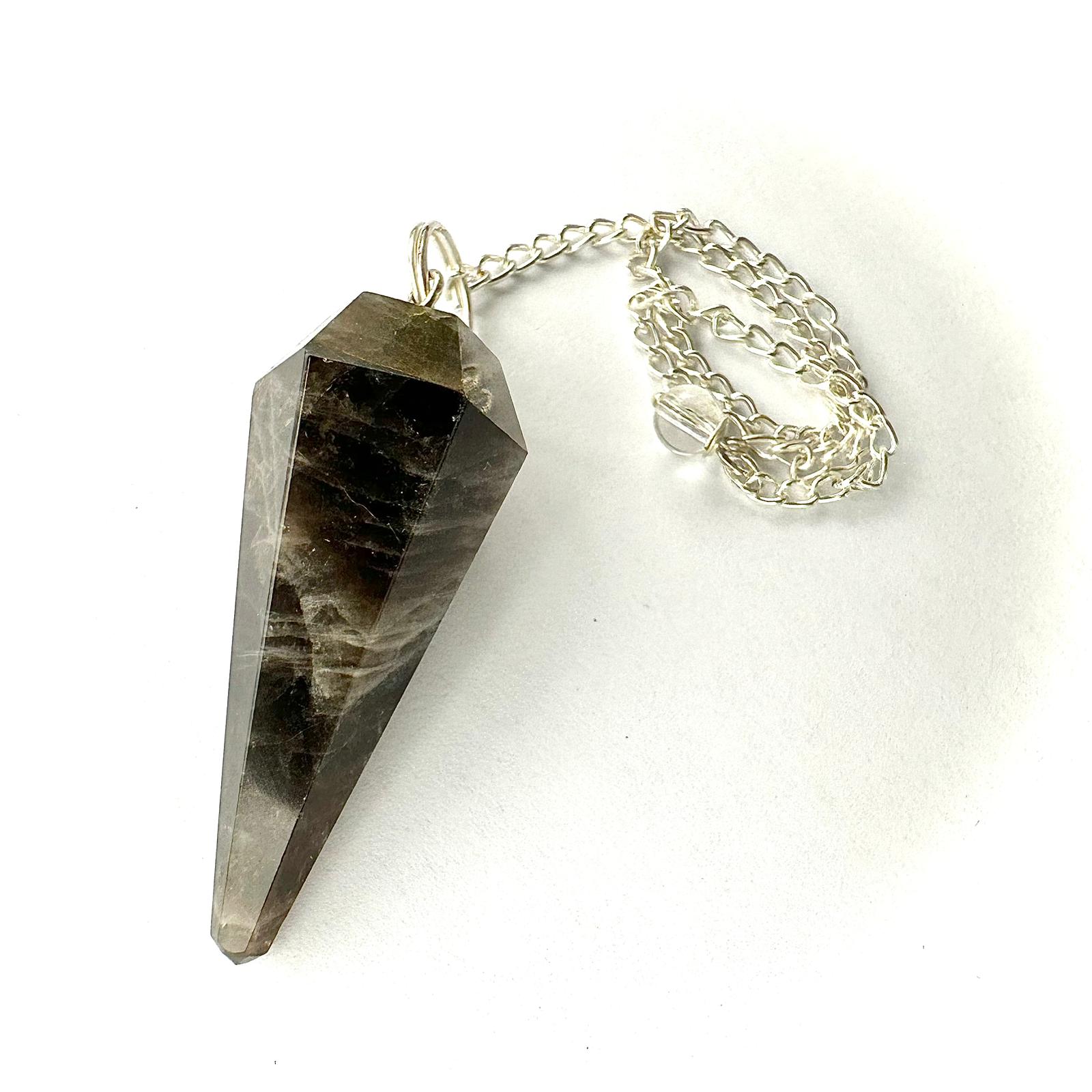 Smoky Qtz-Faceted Pendulum-Dark Smoky Qtz-Faceted Pendulum-Dark